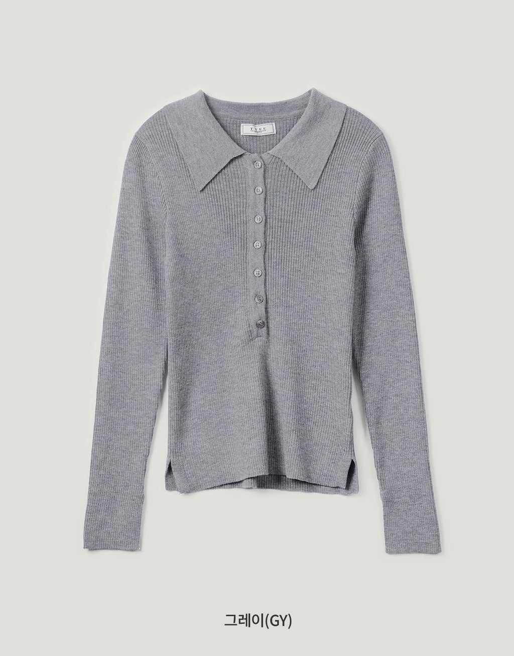 Larkin collar neck button long-sleeved knit