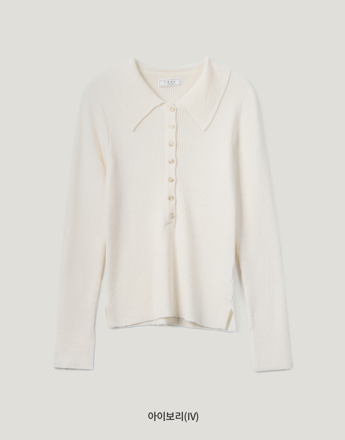 Larkin collar neck button long-sleeved knit
