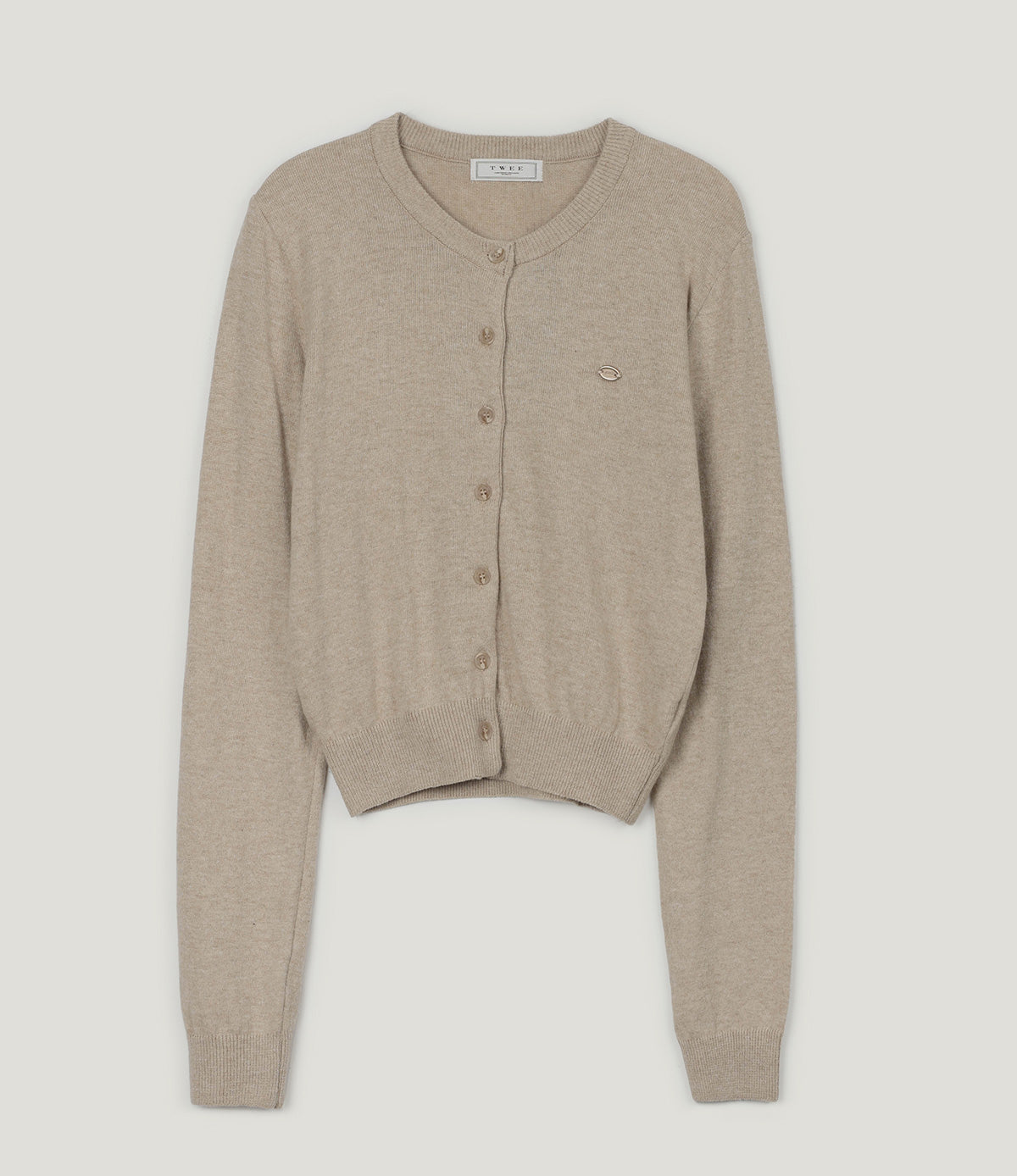 Ara Basic Round Neck Long Sleeve Cardigan