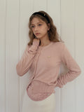 Ara Basic Round Neck Long Sleeve Cardigan