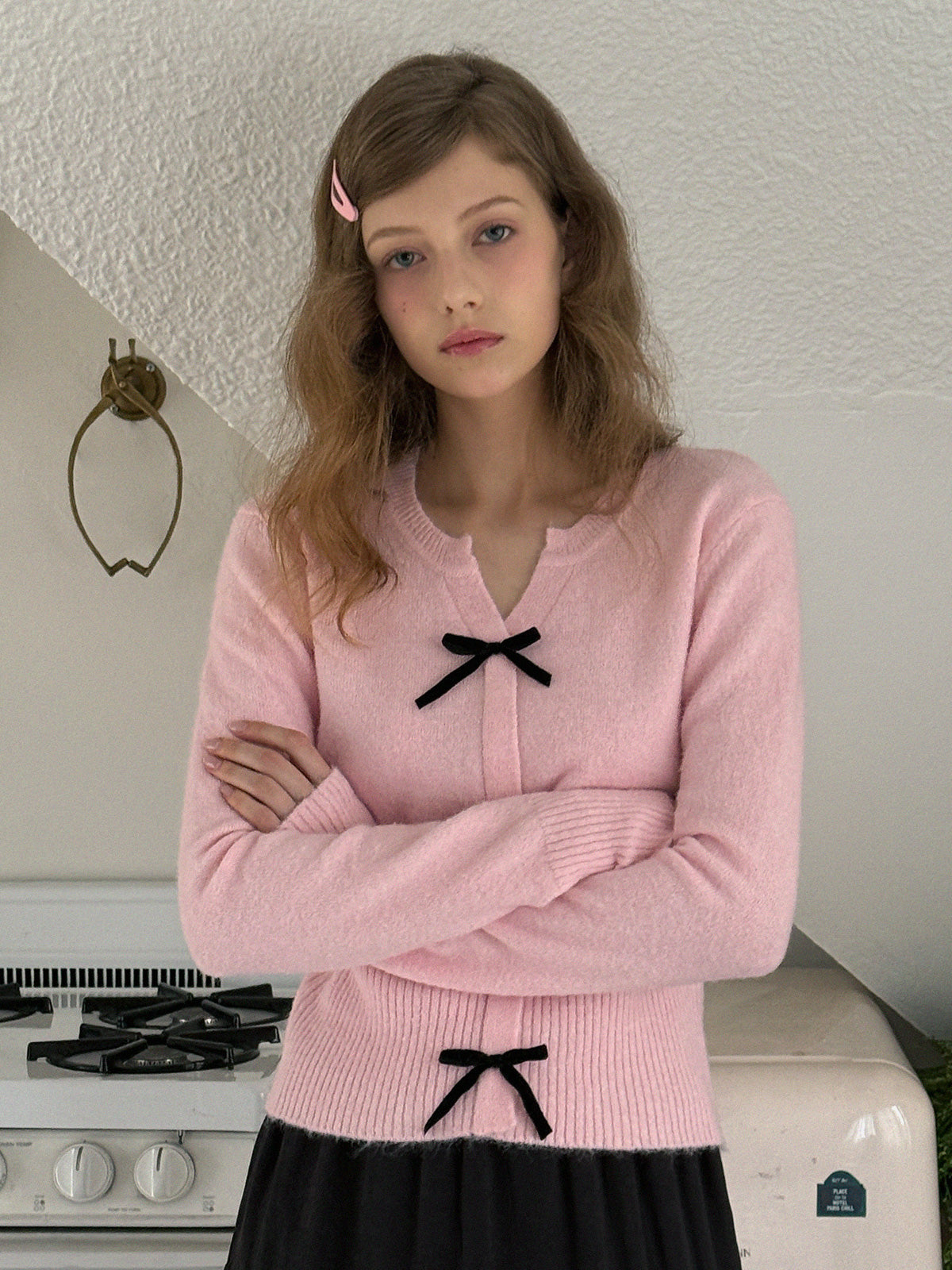 Landon Three-Ribbon V-Neck Knit
